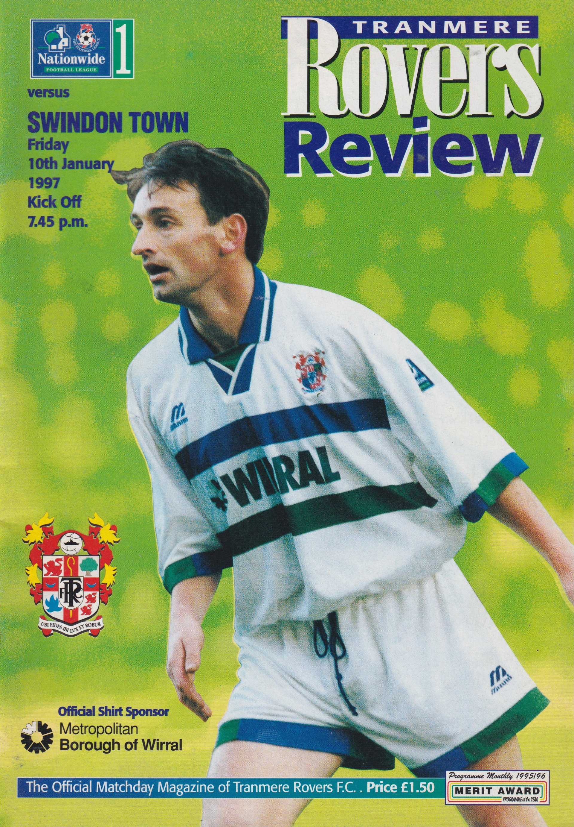 Tranmere Rovers v Swindon Town match programme